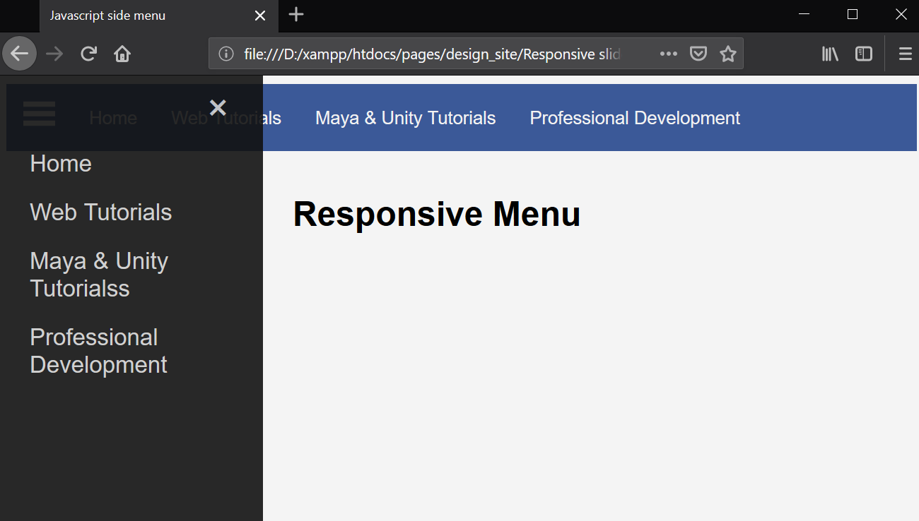 responsive slide menu